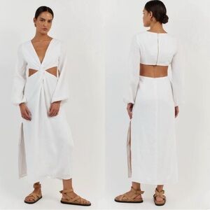 DISSH Tina Twist White Maxi Dress